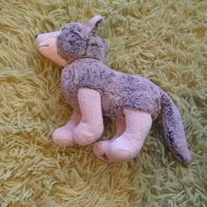 gray stuffed wolf